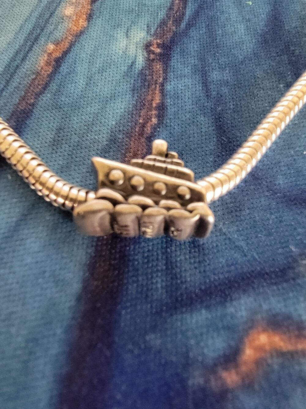 Sterling Silver 925 MA Cruise Ship Slide Charm Pendant